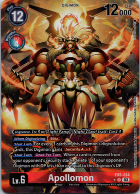 Apollomon (Alternate Art) [EX5-014] [Animal Colosseum] Foil