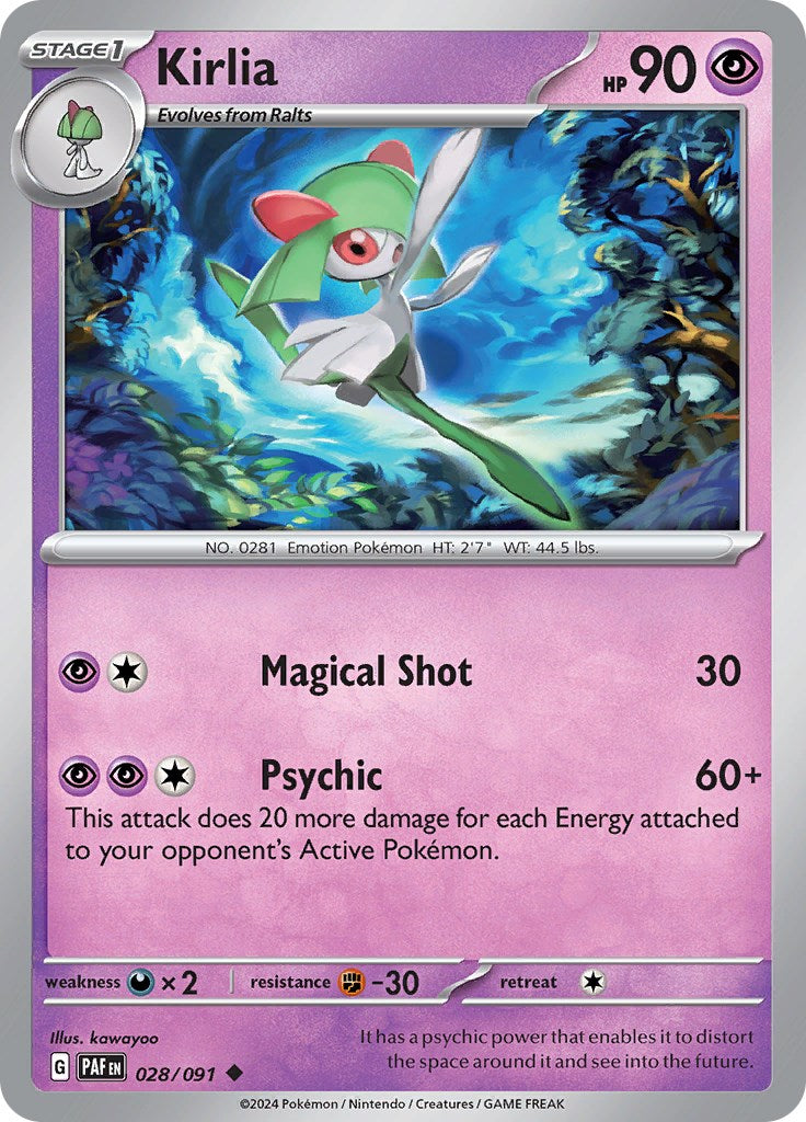 Kirlia [028/091] - (Paldean Fates) Reverse Holofoil