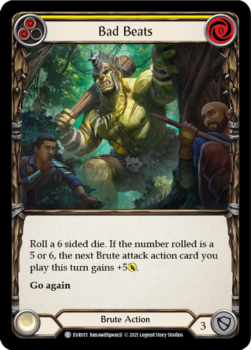 Bad Beats (Yellow) [EVR015] 1st Edition Rainbow Foil - Duel Kingdom