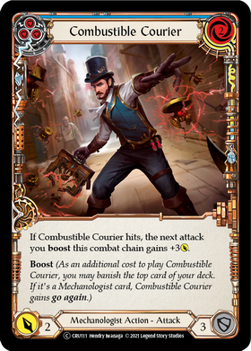 Combustible Courier (Blue) (Rainbow Foil) [CRU111-RF] Unlimited Rainbow Foil - Duel Kingdom