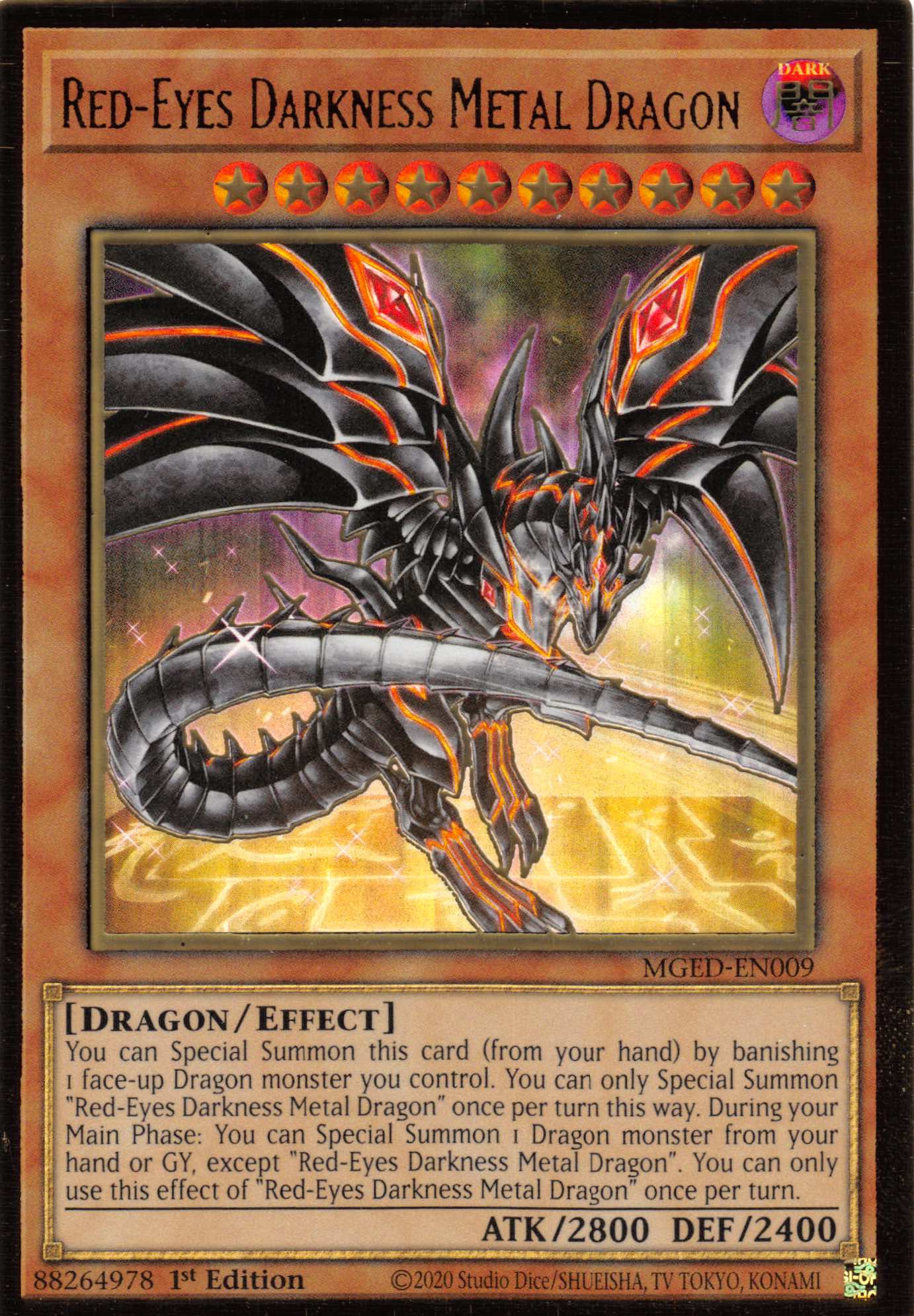 Red-Eyes Darkness Metal Dragon (Alternate Art) [MGED-EN009] Gold Rare - Duel Kingdom