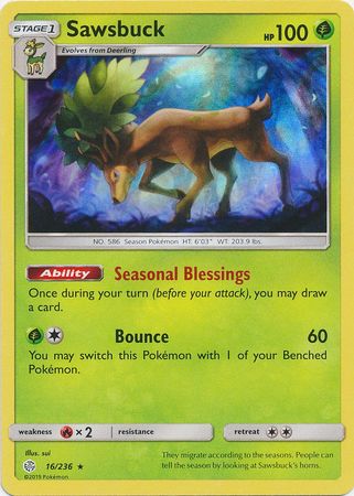 Sawsbuck (016/236) (Build & Battle Box Exclusive) [Sun & Moon: Cosmic Eclipse]