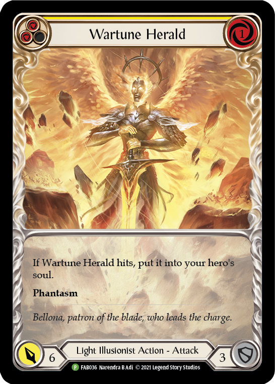 Wartune Herald (Yellow Extended Art) [FAB036] (Promo)  Rainbow Foil