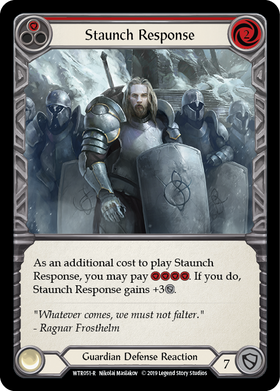 Staunch Response (Red) [WTR051-R] Alpha Print Normal - Duel Kingdom