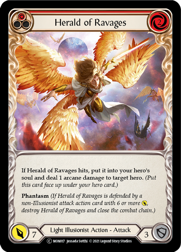 Herald of Ravages (Red) (Rainbow Foil) [U-MON017-RF] Unlimited Rainbow Foil - Duel Kingdom