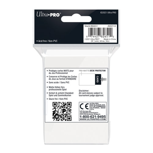 50ct Pro-Matte White Standard Deck Protectors