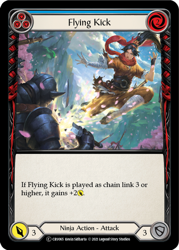 Flying Kick (Blue) (Rainbow Foil) [CRU065-RF] Unlimited Rainbow Foil - Duel Kingdom