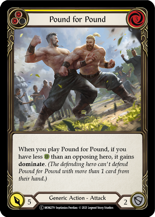 Pound for Pound (Yellow) (Rainbow Foil) [U-MON279-RF] Unlimited Rainbow Foil - Duel Kingdom