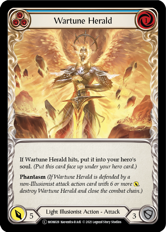 Wartune Herald (Blue) (Rainbow Foil) [U-MON028-RF] Unlimited Rainbow Foil - Duel Kingdom