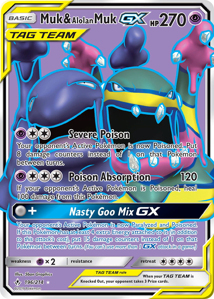 Muk & Alolan Muk GX (196/214) [Sun & Moon: Unbroken Bonds] - Duel Kingdom