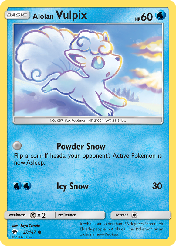 Alolan Vulpix (27/147) [Sun & Moon: Burning Shadows] - Duel Kingdom