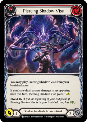 Piercing Shadow Vise (Red) [MON171] 1st Edition Normal - Duel Kingdom