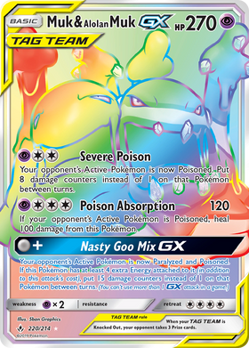 Muk & Alolan Muk GX (220/214) [Sun & Moon: Unbroken Bonds] - Duel Kingdom