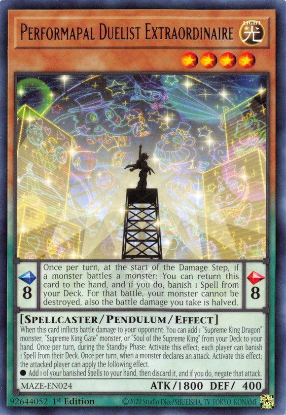 Performapal Duelist Extraordinaire [MAZE-EN024] Rare