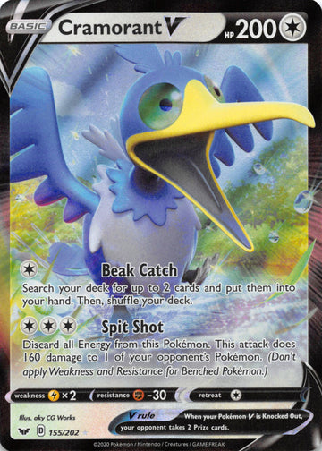 Cramorant V (155/202) [SWSH01: Sword & Shield Base Set] - Duel Kingdom