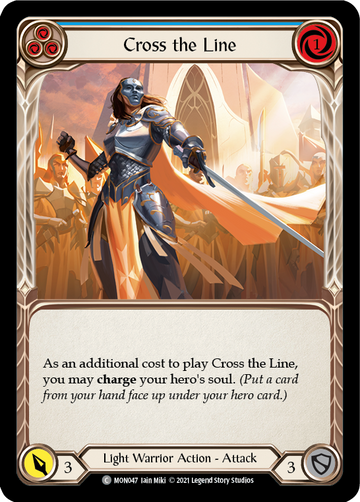 Cross the Line (Blue) (Rainbow Foil) [MON047-RF] 1st Edition Rainbow Foil - Duel Kingdom