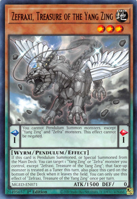 Zefraxi, Treasure of the Yang Zing [MGED-EN071] Rare - Duel Kingdom
