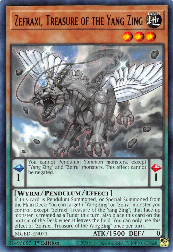 Zefraxi, Treasure of the Yang Zing [MGED-EN071] Rare - Duel Kingdom