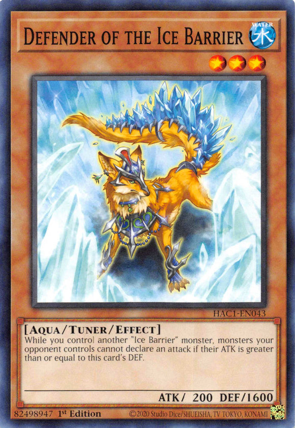 Defender of the Ice Barrier [HAC1-EN043] Common - Duel Kingdom