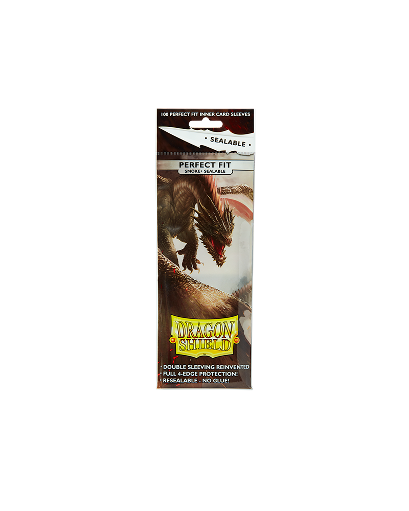 Dragon Shield: 100ct Perfect Fit Sealable Standard Size Deck Protectors - Smoke - Duel Kingdom