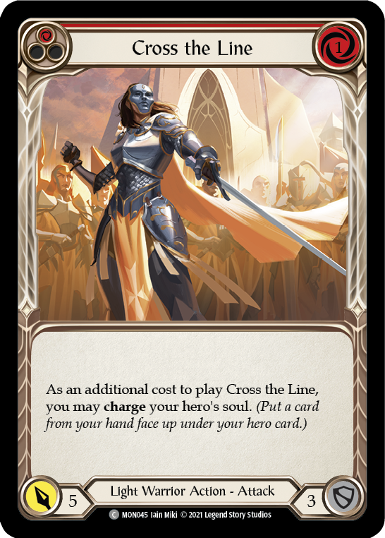 Cross the Line (Red) (Rainbow Foil) [MON045-RF] 1st Edition Rainbow Foil - Duel Kingdom