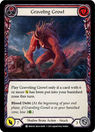 Graveling Growl (Red) [MON144] 1st Edition Normal - Duel Kingdom