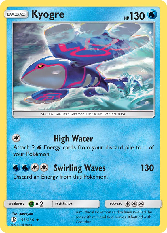 Kyogre (053/236) (Cracked Ice Holo) (Theme Deck Exclusive) [Sun & Moon: Cosmic Eclipse]