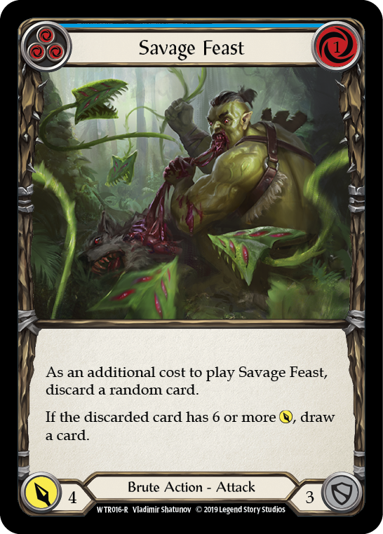 Savage Feast (Blue) [WTR016-R] Alpha Print Rainbow Foil - Duel Kingdom