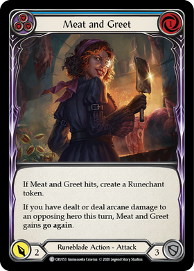 Meat and Greet (Blue) [CRU153] 1st Edition Rainbow Foil - Duel Kingdom